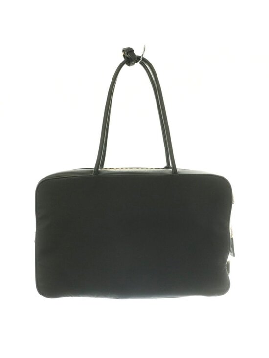 Prada Nylon Tote Bag Black Triangle Plate Authentic Vintage  Prada Large Re-Nylon Tote Large Nylon Hand Triangle Plate Logo Black BB